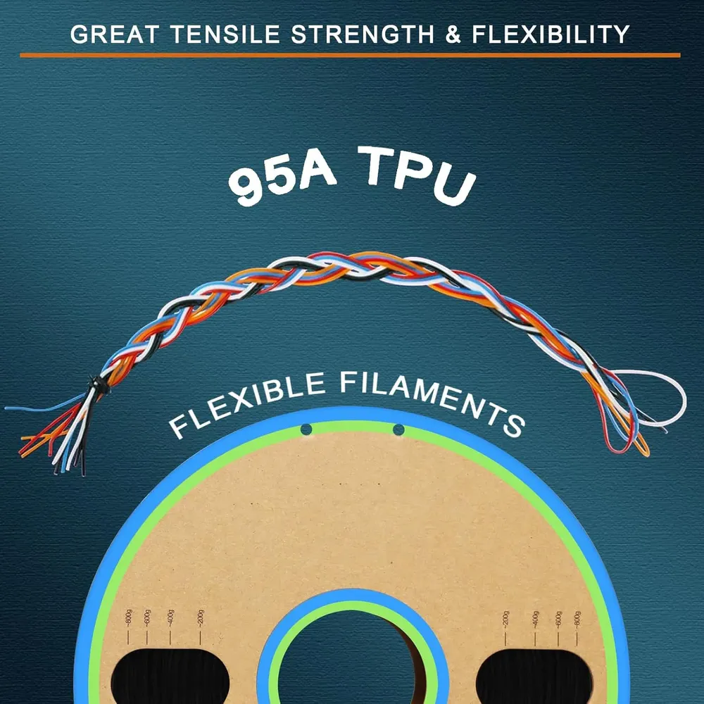 TPU Filament 1,75mm Weiches 3D-Druck 6er-Pack 250g