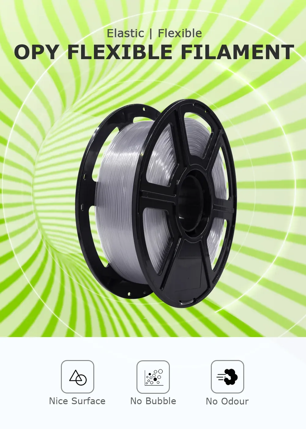 TPU Filament 10m bis 100g 1,75mm 95A flexibel natur schwarz
