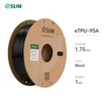 TPU Filament 1kg 1,75mm 95A flexibel für 3D-Drucker – Farbe Black