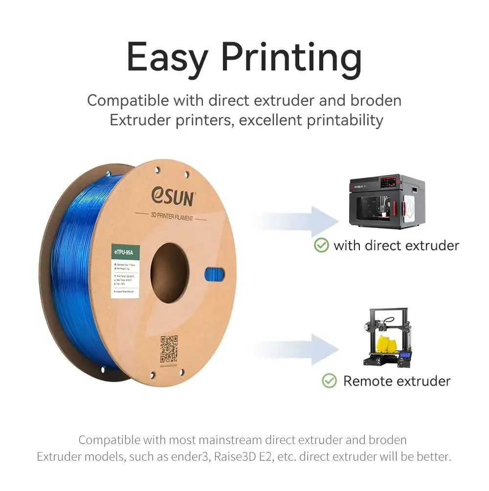 TPU Filament 1kg 1,75mm 95A flexibel für 3D-Drucker