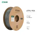 TPU Filament 1kg 1,75mm 95A flexibel für 3D-Drucker – Farbe Grey