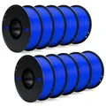 TPU Filament 1kg 1,75mm 95A hohe Belastbarkeit flexibel – Farbe Blau 10kg