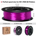 TPU Filament 1kg 1,75mm ungiftig hochwertig sicher flexibel – Farbe Transparent Purple