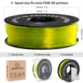 TPU Filament 1kg 1,75mm ungiftig hochwertig sicher flexibel – Farbe Transparent Yellow