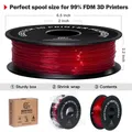 TPU Filament 1kg 1,75mm ungiftig hochwertig sicher flexibel – Farbe Transparent Red