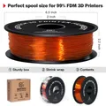 TPU Filament 1kg 1,75mm ungiftig hochwertig sicher flexibel – Farbe Transparent Orange
