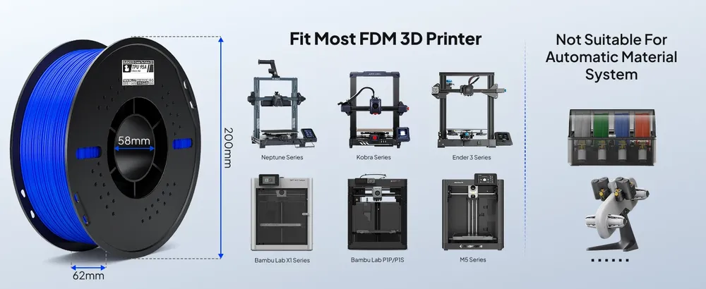 TPU Filament 1kg Rolle 1,75mm 95A flexibel hohe Elastizität