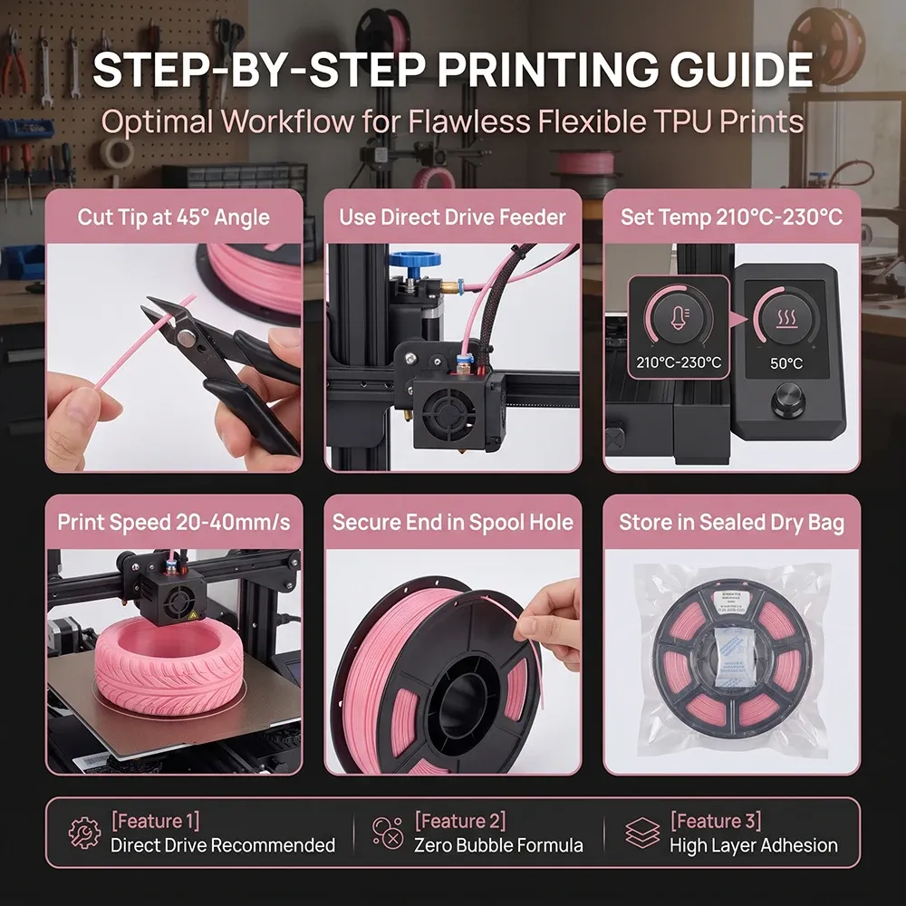 TPU Filament 200g bis 1kg 1,75mm rosa flexibel