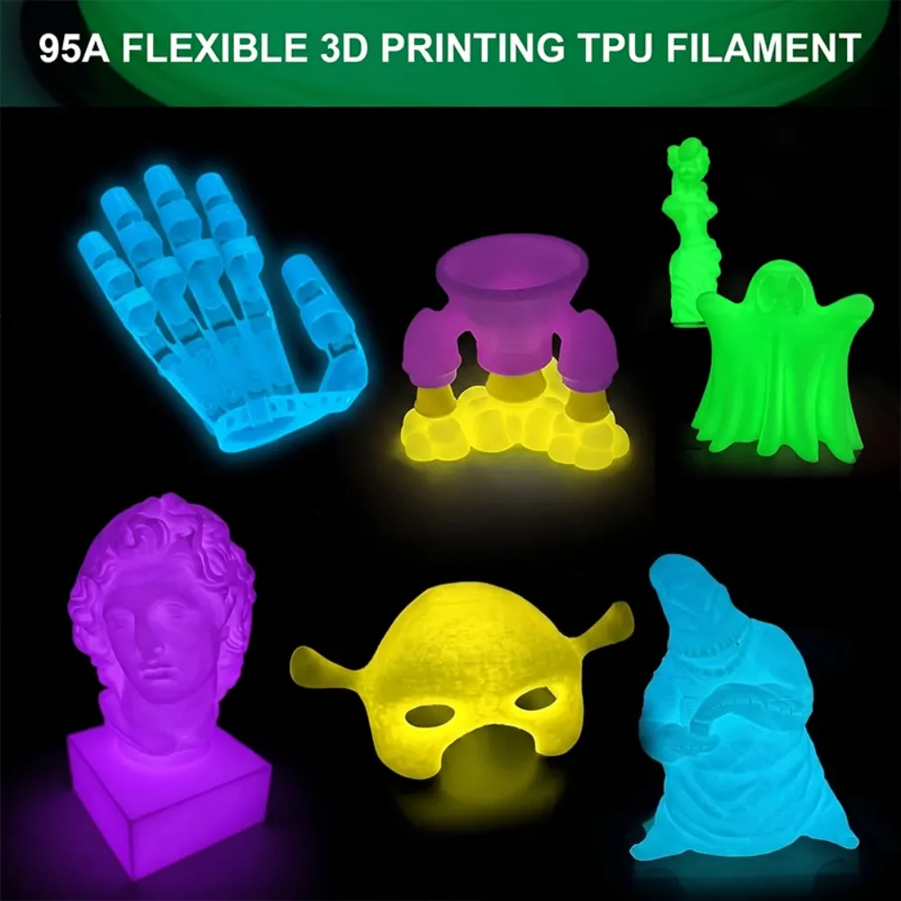 TPU Filament Set 4x250g 1,75mm leuchtend grün lila blau