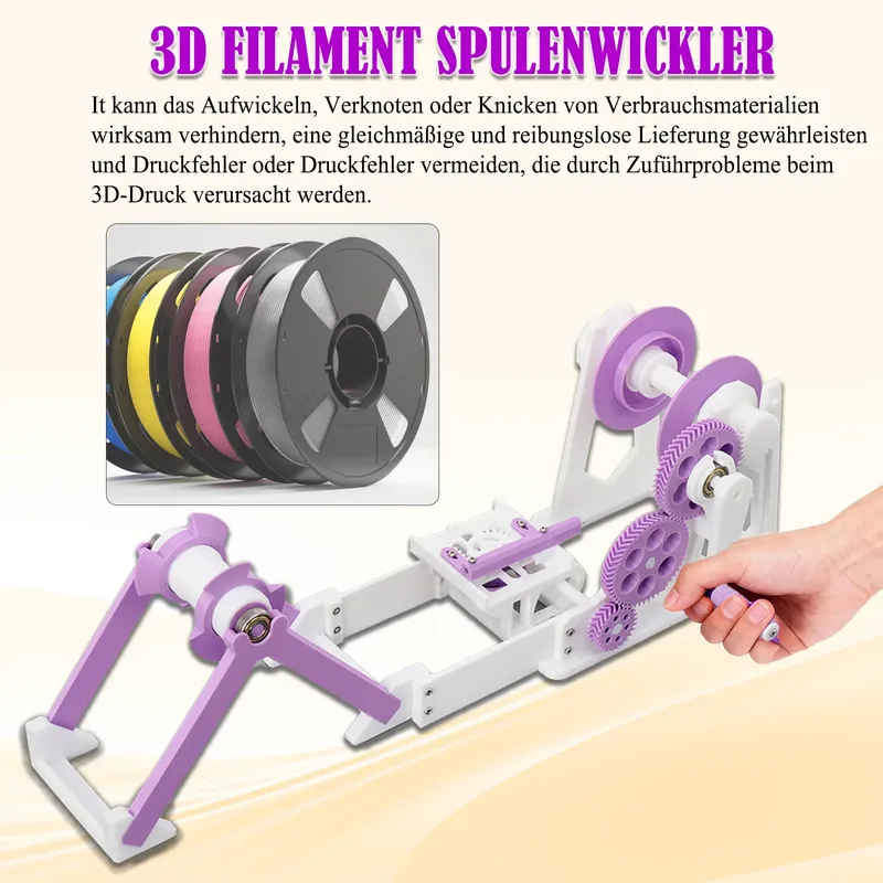 Tragbarer Filamentwickler mit Handkurbel für diverse Materialien