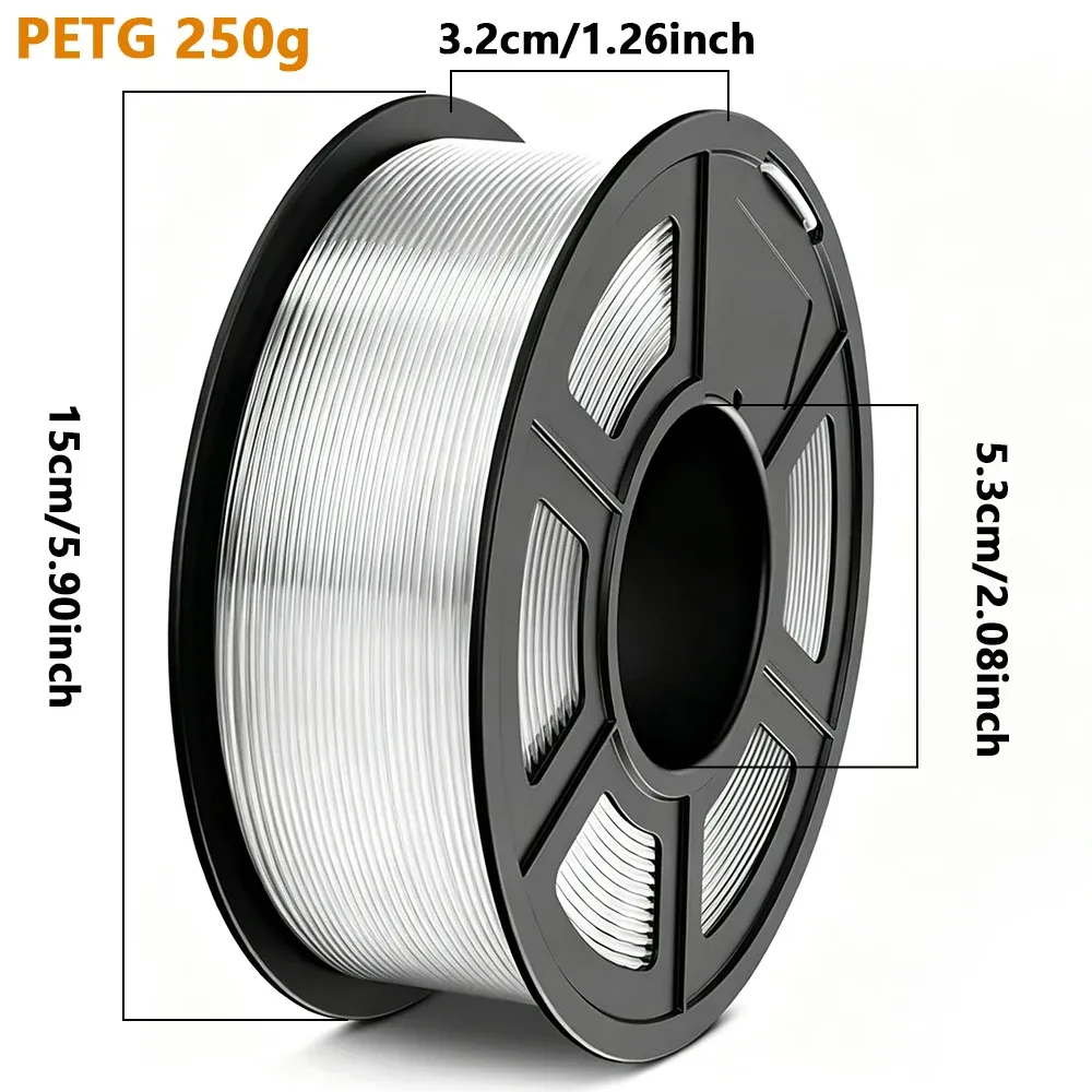 Transparent PETG Filament 1,75 mm 250 g 1 kg