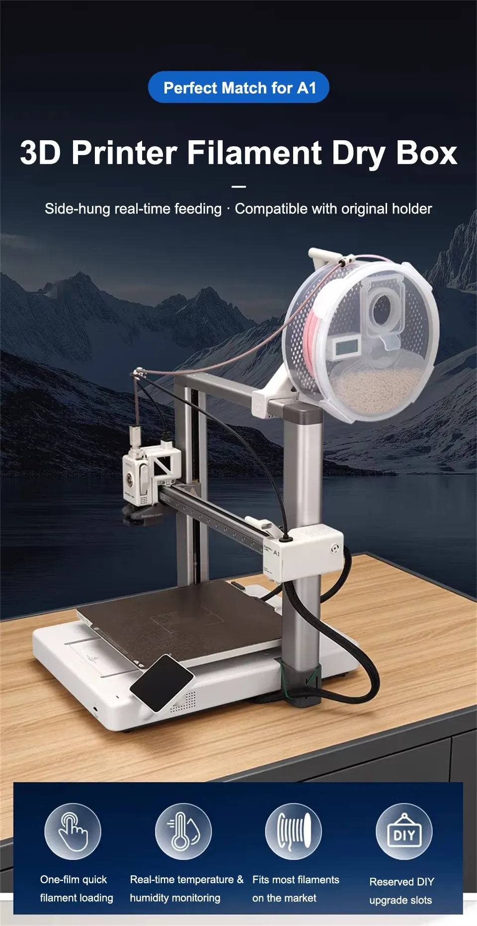 Trockenbox Filament wandmontiert mit Anzeige