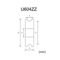 U604ZZ 604UU U-förmiges Lager für MK8 Extruder Führungs schiene – 2