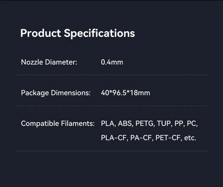 Unicorn Düsen-Set Kupfer gehärtete Stahldüse für Creality K2 Pro