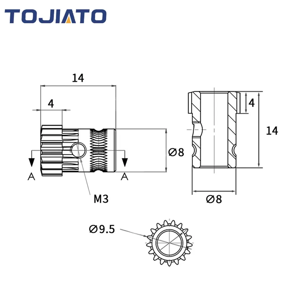 Upgrade Dual Drive Extruder Gear Edelstahl für Double Geared Extruder