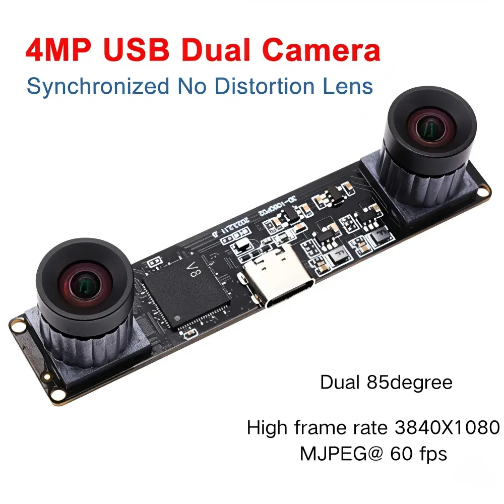 USB-Kamera 4MP Dual-Objektiv 3D Stereo 1080P 60fps Gesichtserkennung