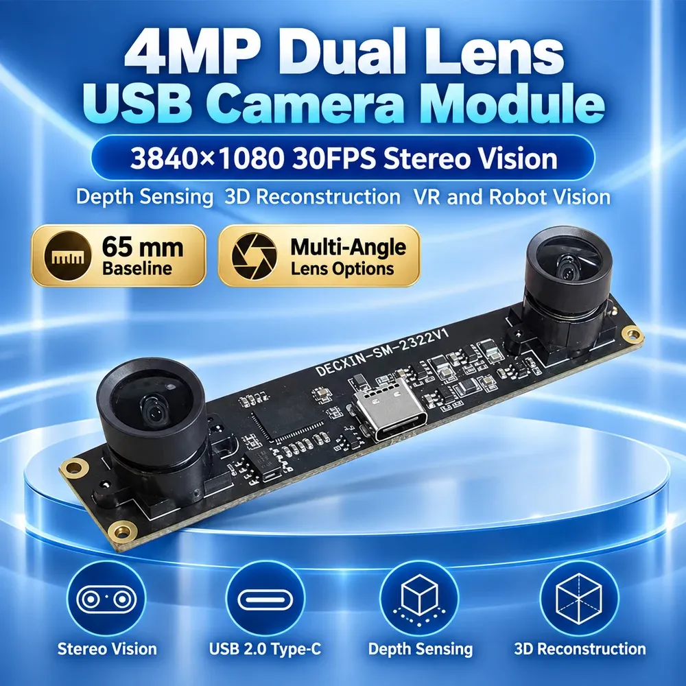 USB-Kameramodul 4MP 1080P Dual-Lens Stereo 3D-Tiefenmessung