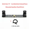 USB-Kameramodul 720P Dual-Objektiv 3D-Tiefenerkennung Gesichtserkennung – Farbe 6mm 73  degree