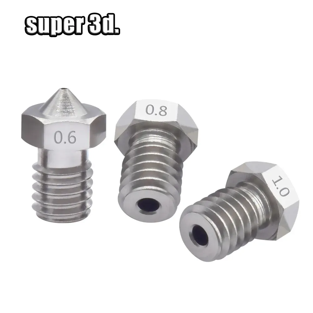 V5 V6 Edelstahl Düse M6 für 1,75 mm Filament 0,2 bis 0,8 mm 2er Set