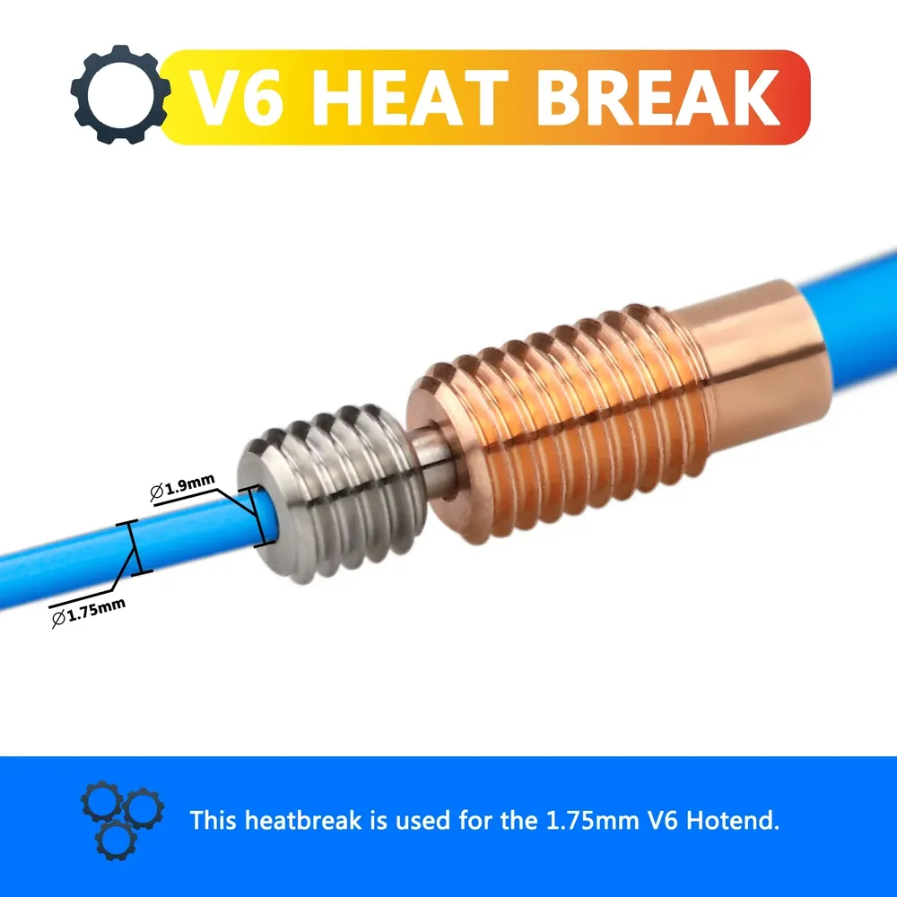 V6 Bimetall Heatbreak Kupfer-Titan Upgrade für Artillery Sidewinder X1 X2