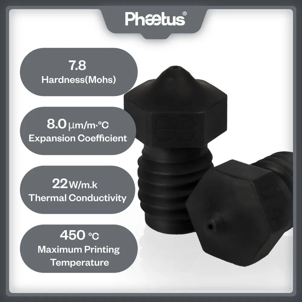 V6 Düse aus gehärtetem Stahl 0,25 bis 0,8 mm