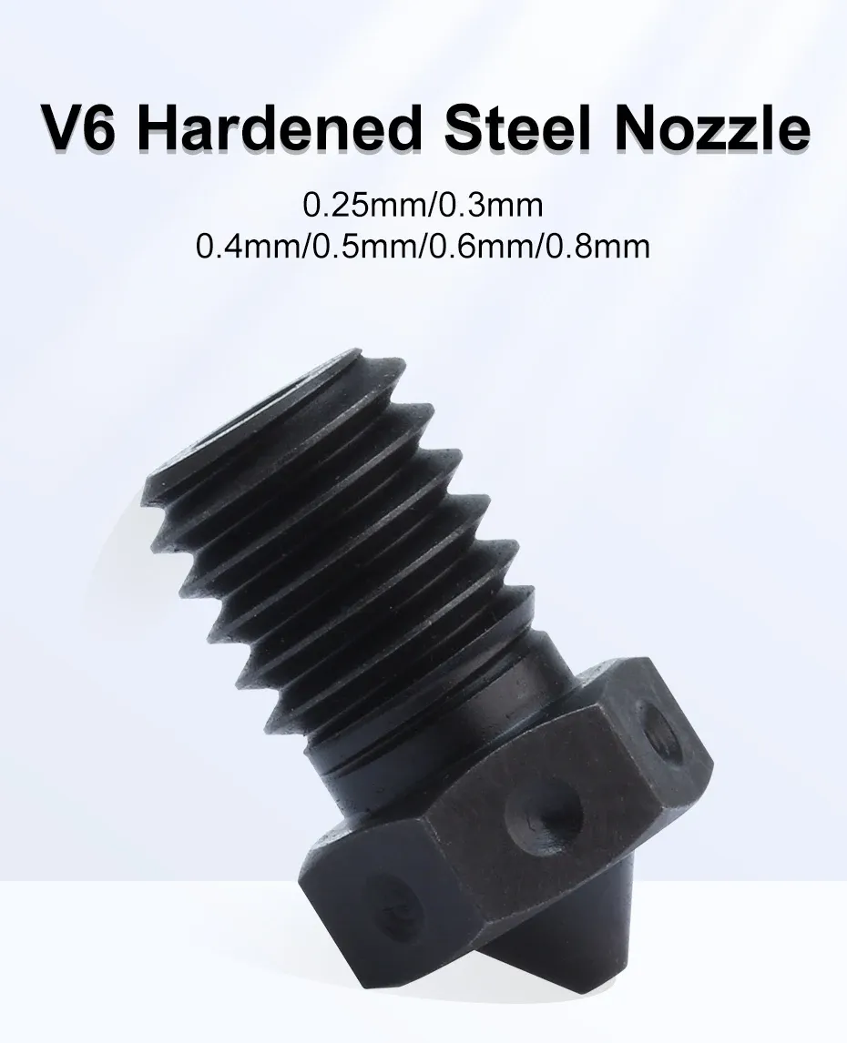 V6 Düse gehärtete Stahldüse für PEI PEEK Kohlefaserfilament