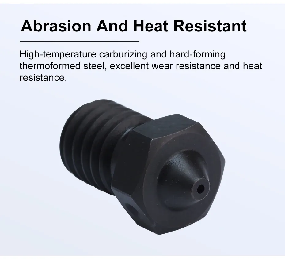 V6 Düse gehärtete Stahldüse für PEI PEEK Kohlefaserfilament