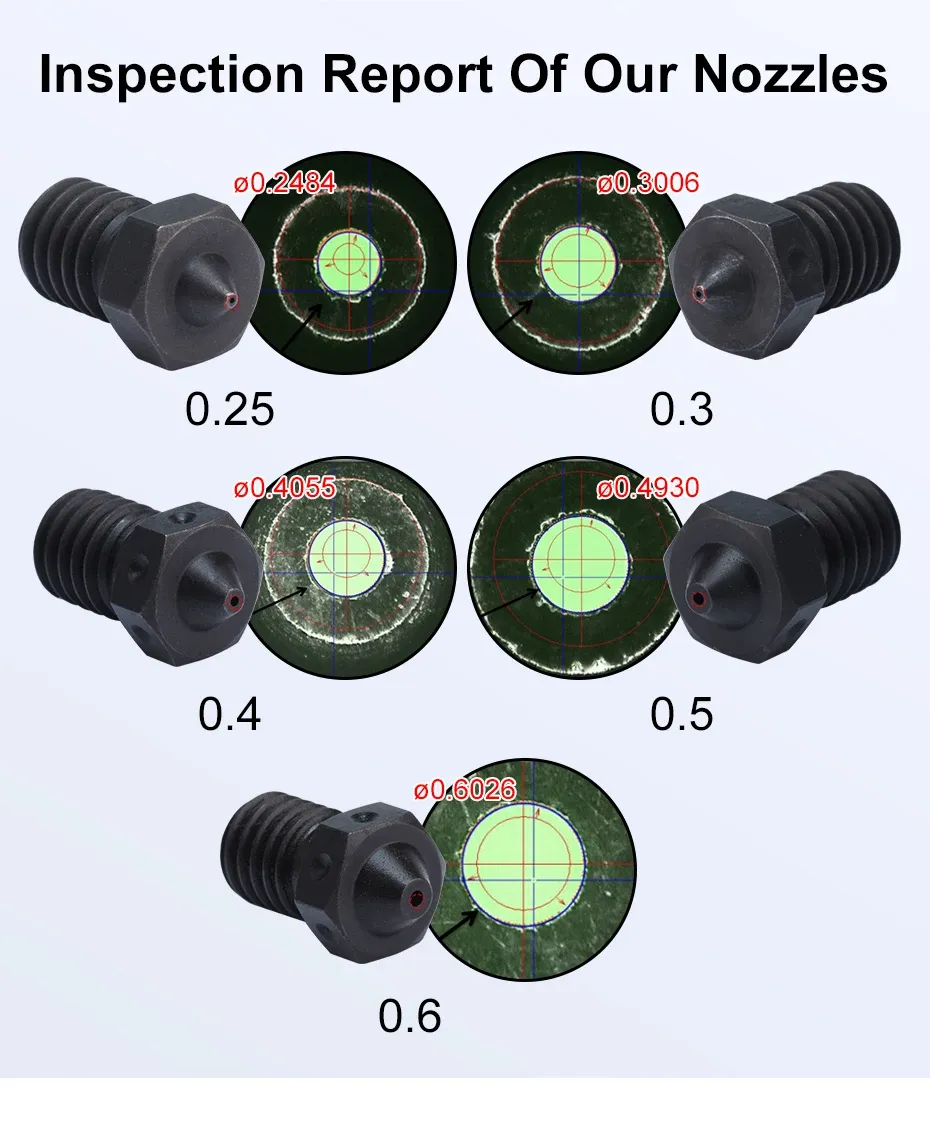 V6 Düse gehärtete Stahldüse für PEI PEEK Kohlefaserfilament