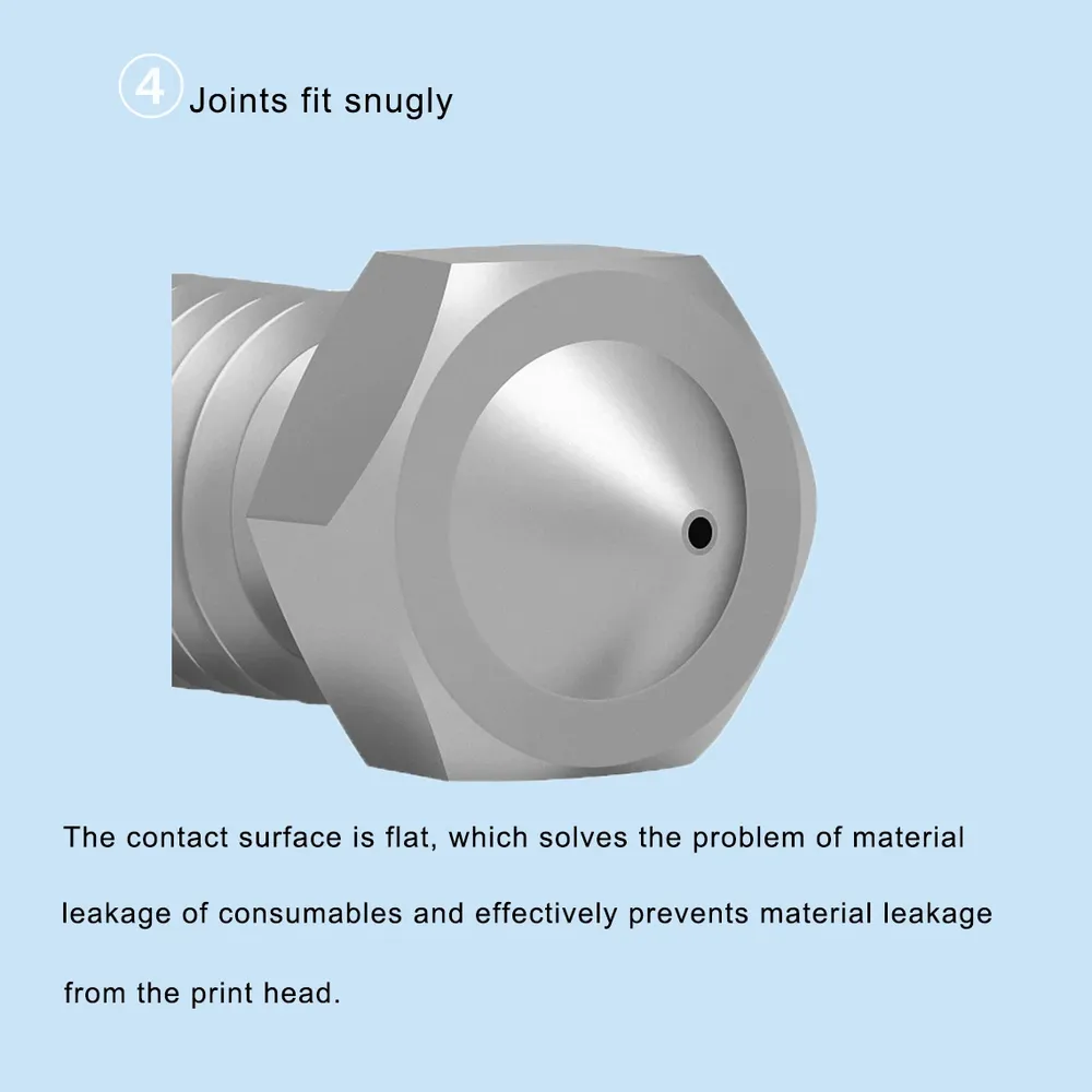V6 Edelstahl Düse M6 für 1,75 oder 3,0 mm Filament 0,2 bis 1,0 mm