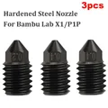 Verbessertes Hotend mit Bimetall-Heatbreak für Bambu Lab X1 X1-Carbon P1P P1S – Farbe 3pc HardSteel Nozzle