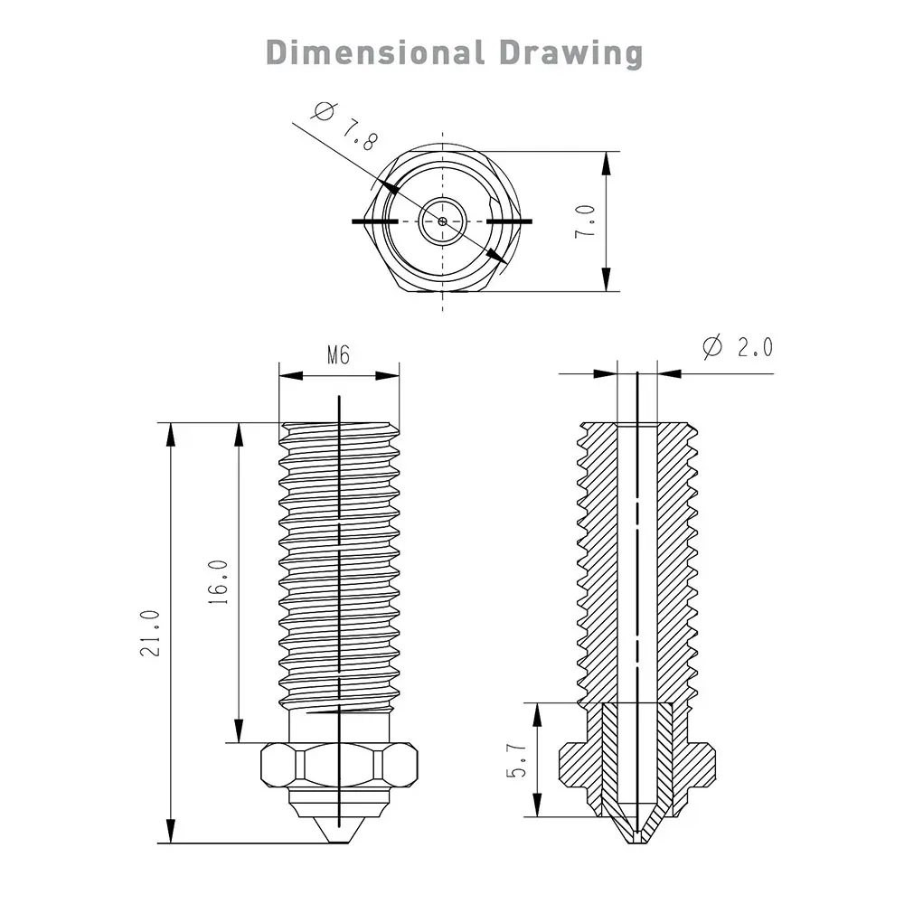 Volcano Bimetall-Düse 550°C für Sidewinder X1 X2