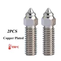 Vulkandüse Messing gehärtete Stahldüse für Creality K1 Kobra – Farbe 2PC Copper Plated