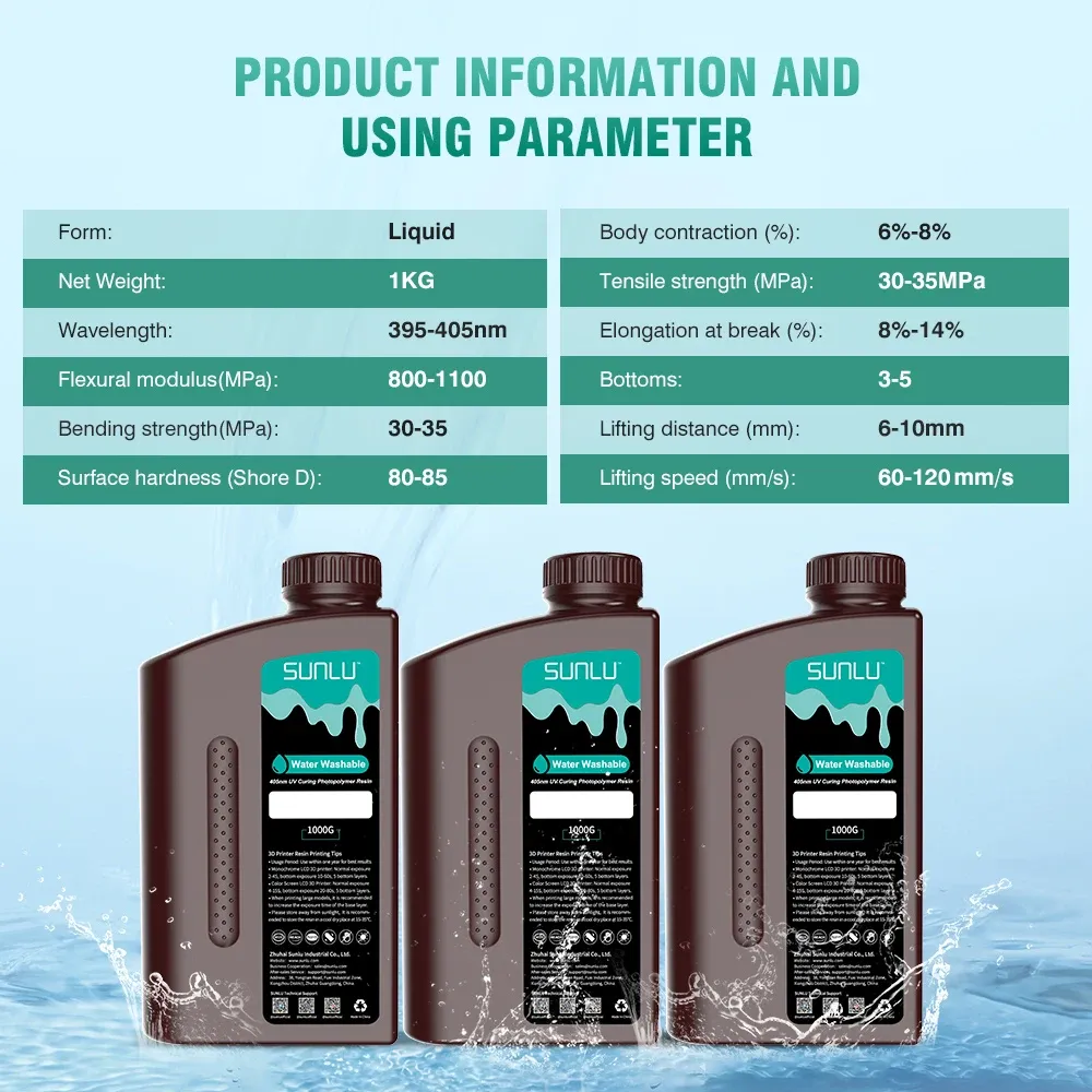 Wasserwaschbares Harz 395-405nm 1kg bis 5kg schnelle Aushärtung