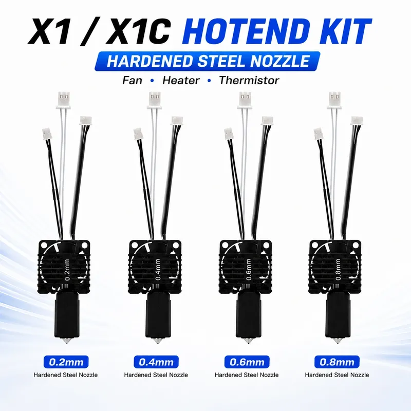 X1 X1C Hot End Baugruppe mit Stahl Düsennadelsatz