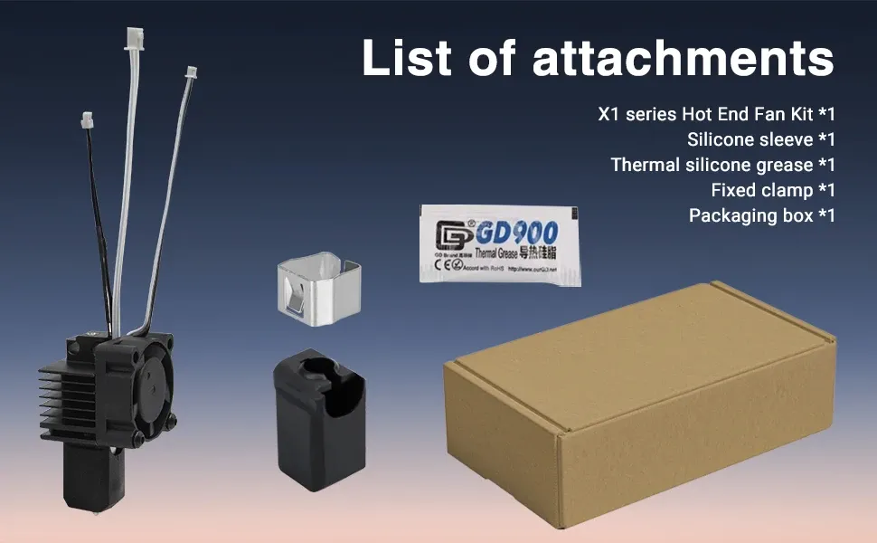 X1 X1C Hot End Baugruppe mit Stahl Düsennadelsatz