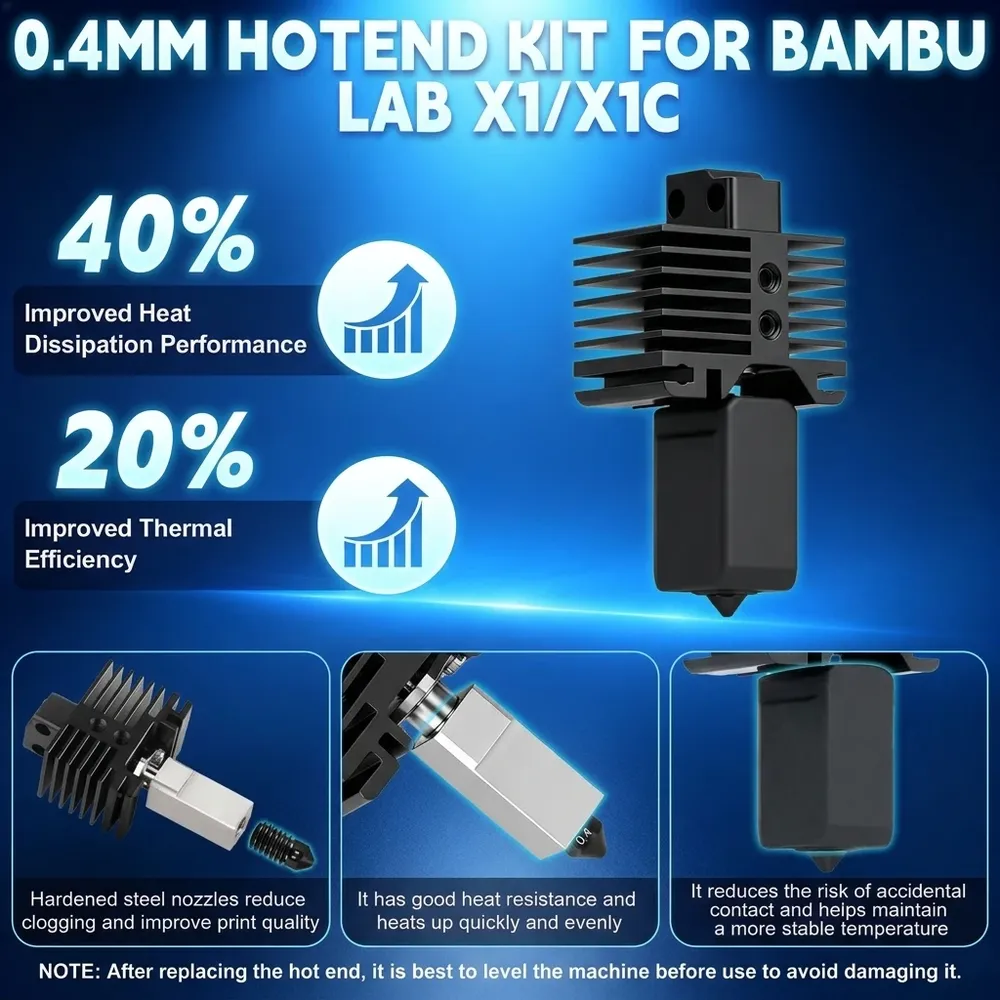 X1 X1C P1P P1S Hotend-Kit mit gehärteter Düse